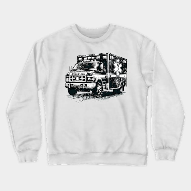 Ambulance Crewneck Sweatshirt by Vehicles-Art